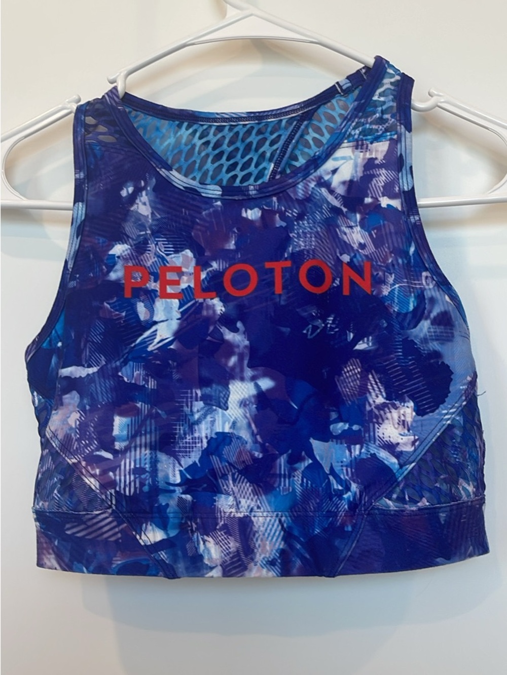Peloton Purple-Blue Printed Performance Crop Top